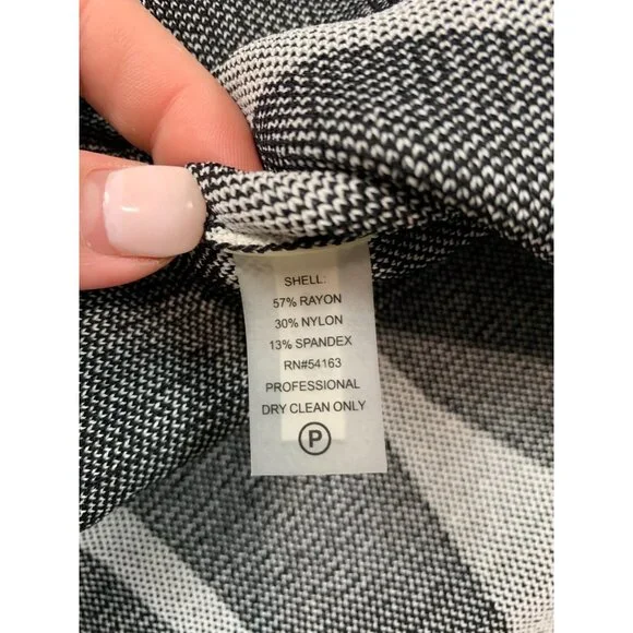 Calvin Klein Dress Womens Medium Black White Striped Bodycon Sleeveless Stretch - Picture 6 of 10